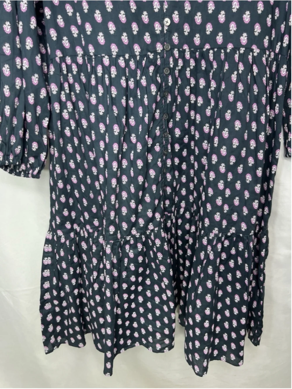 J Crew Tiered Cotton Voile Beach Dress In Best Buds Womens Size XS Lightweight